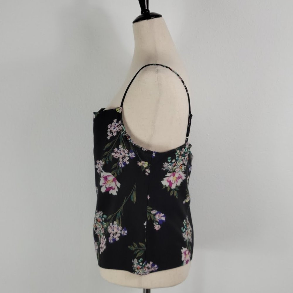 LOVE, FIRE floral print tank top black Sz M - Picture 4 of 8